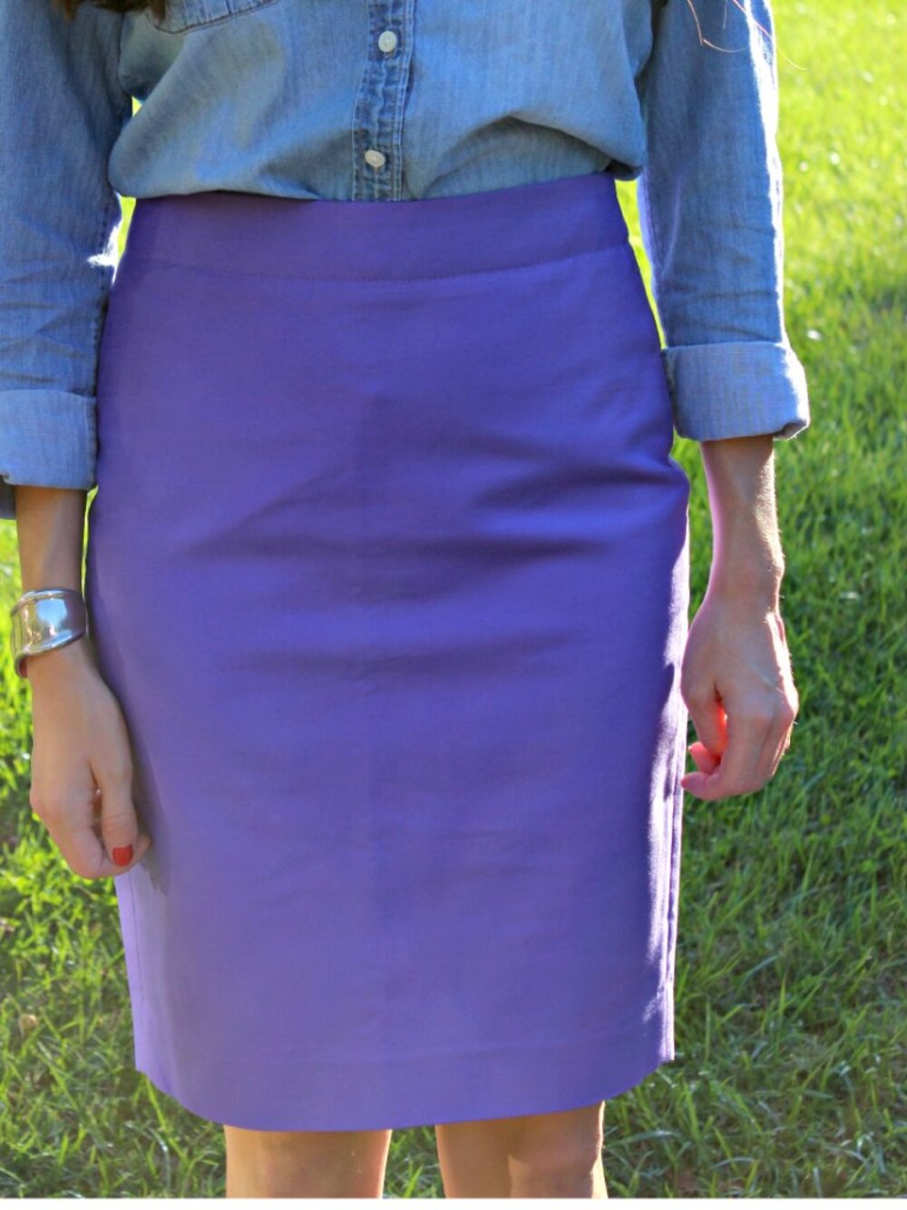 NWT J Crew No 2 Pencil Skirt Fiesta Purple Size 4